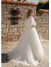 Beaded Ivory Lace Tulle Princess Sparkling Wedding Dress